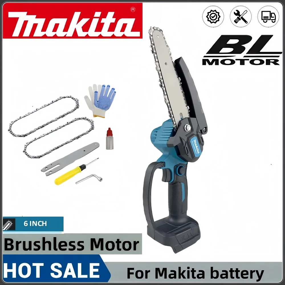 Makita 18V 6-Inch Mini Chainsaw Powerful Cordless Rechargeable Handheld Small Electric Saw Pruning Garden Tool Makita battery