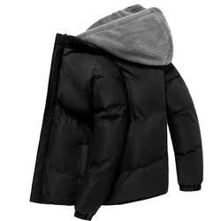 Manteau épais deux pièces pour hommes, veste en coton pour hommes, nouvelle tendance de la mode, américains, décontracté, polyvalent, chaud, à capuche, hiver