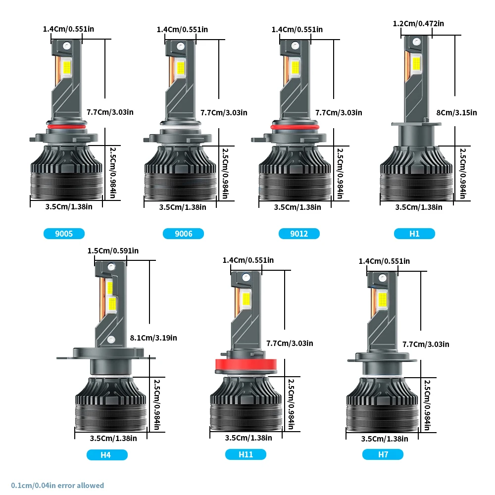 2PCS Ultra Bright Q75 LED Head Fog Light 4300K H11 H8 H9 H1 H7 H4 9003 HB2 9005 HB3 9006 HB4 9012 HIR2 6000K 12V Headlight Bulbs
