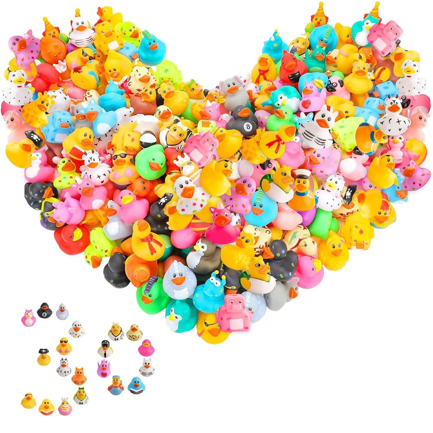 ברווזים גומי בכמות גדולה, מגוון ברווזים לג'יפ דאקינג, ברווז צף, צעצועי אמבטיה למסיבות