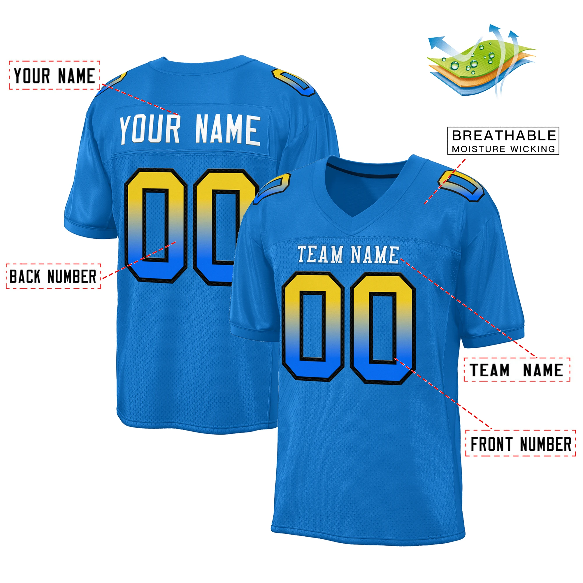 Custom Football Jersey Personalized Name Number Football Shirt Sports Uniform