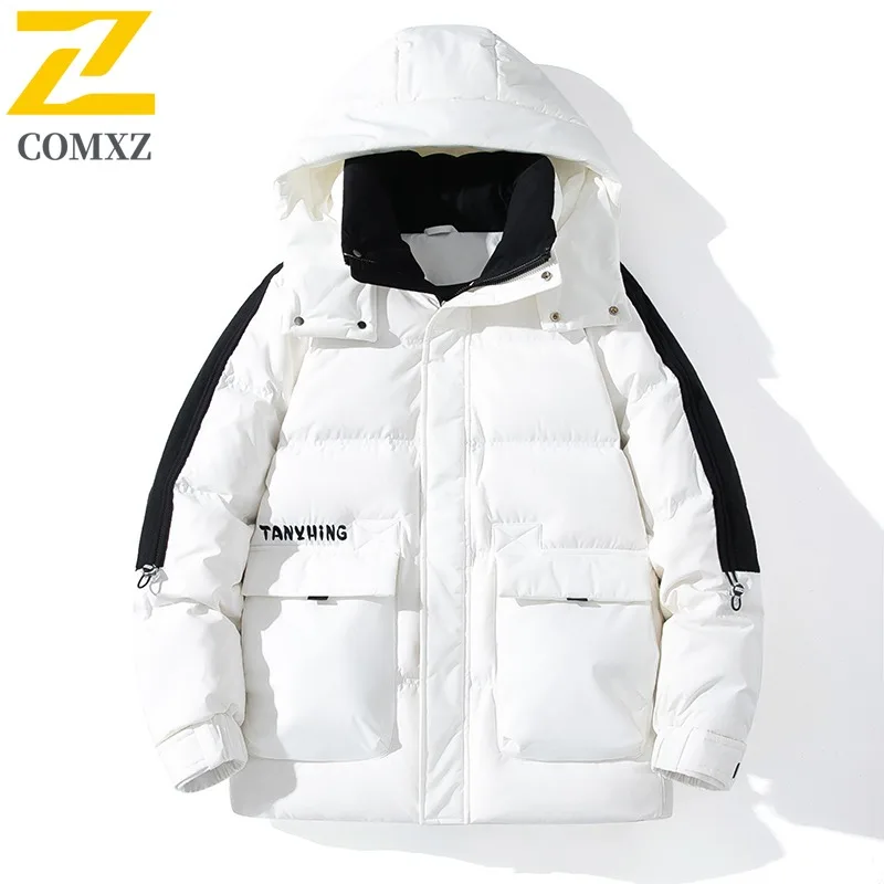 COMXZ Coldproof سميكة القطن وسادة مبطنة بلون العصرية الشباب السفر الشتاء سترة ثلجي جديد وسادة مبطنة ملابس للرجال
