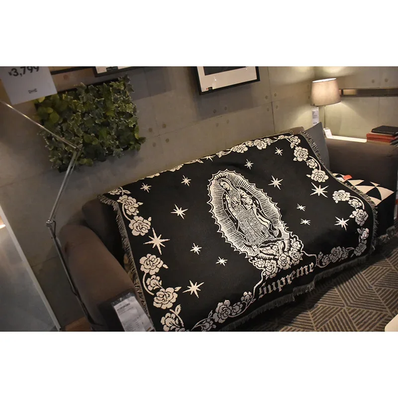 sofa blanket bed cover blanket afternoon north european fashion shawl personality fashion knit big red decorative tapestry