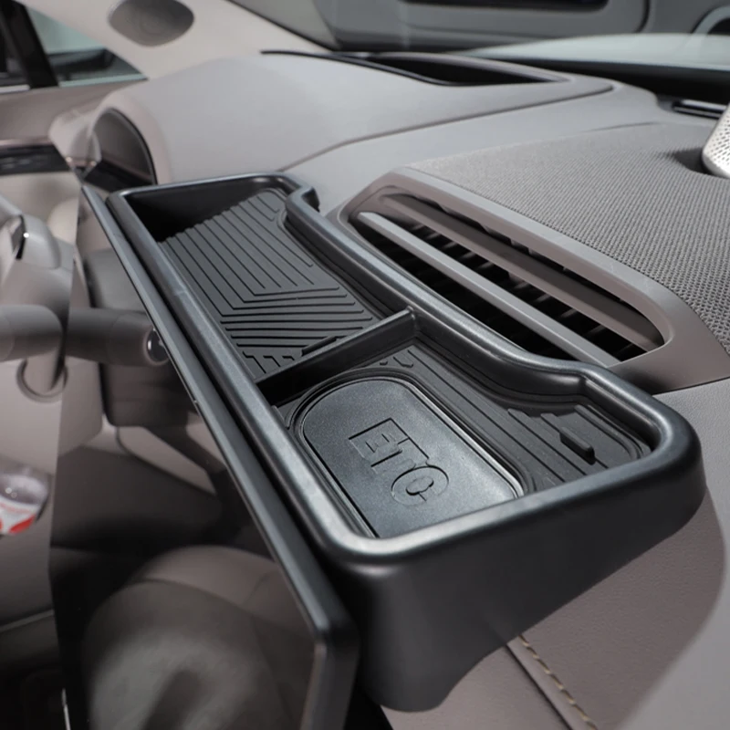 ل ZEEKR 7X 2024 + صندوق تخزين وحدة التحكم المركزية خلف الشاشة لوحة القيادة صندوق الأنسجة المنظم مادة TPE ملحقات السيارة الداخلية