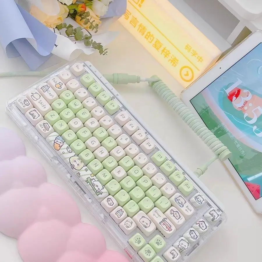 

130 клавиш, профиль MOA, колпачки для клавиш Green Panda PBT, колпачки для клавиш с таможенной краской для переключателей Cherry Gateron MX, механические клавиатуры