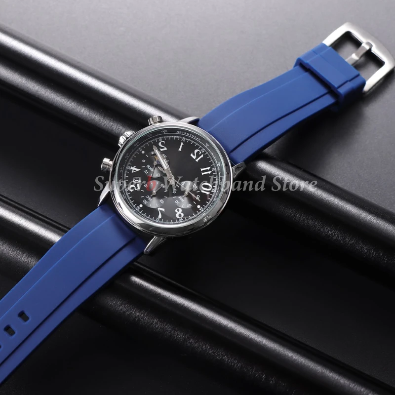 롤렉스 20mm 22mm 용 범용 방수 고무 스트랩 오메가 스포츠 실리콘 시계 밴드 세이코 퀵 릴리스 팔찌