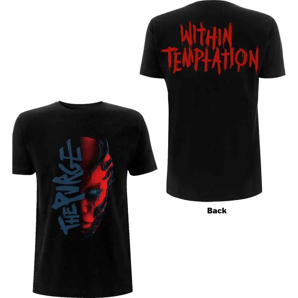 Within Temptation Purge Outline Red Face  T Shirt Black New