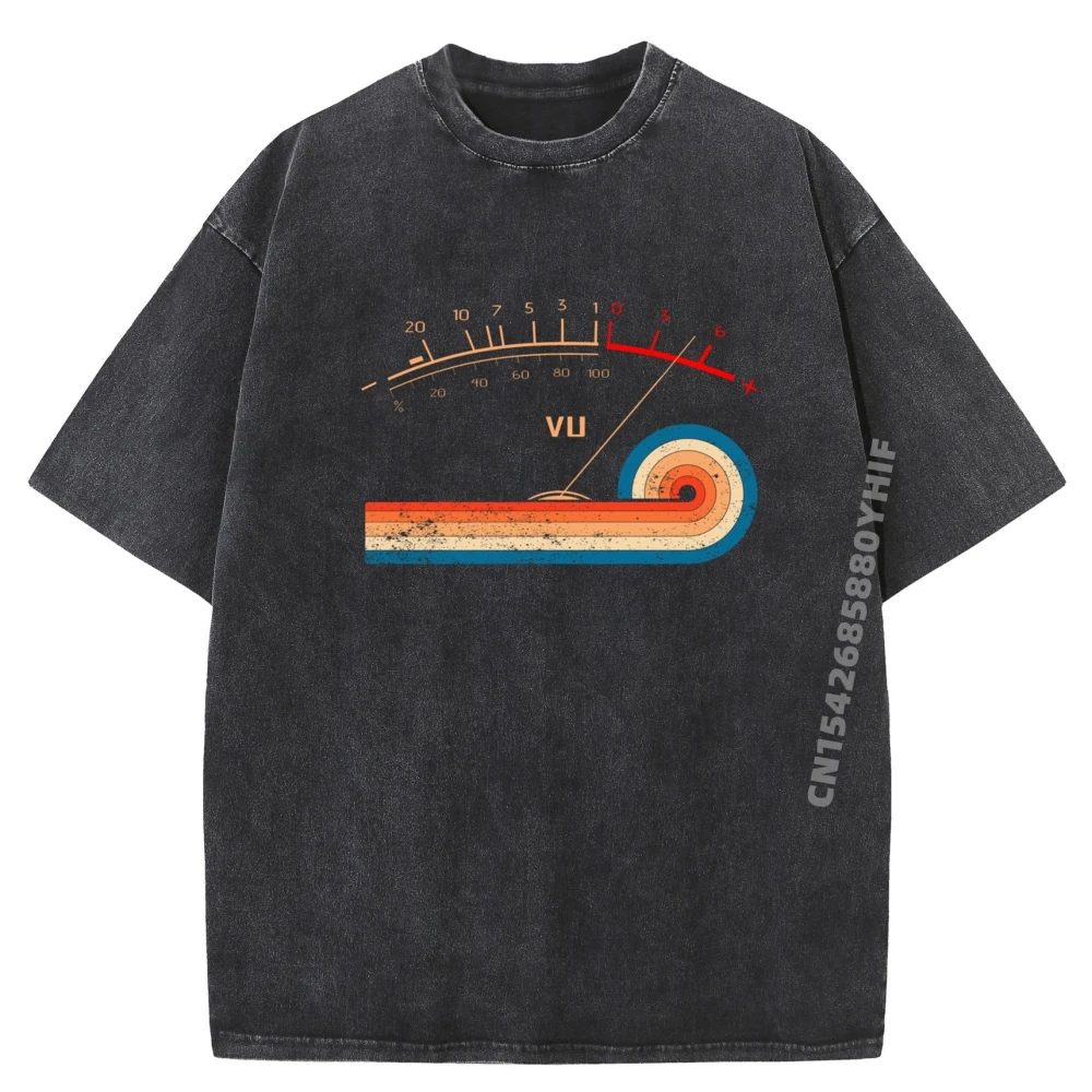 

Vintage Audio Engineer Recording Studio Tees Family Daily Wear Casual Washed Tshirt Comfortable Men's T-shirts Geek Shirt
