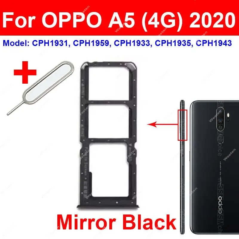 For OPPO A3 A5 AX5 (2018) A5 4G (2020) A5s AX5s Card Slot Reader