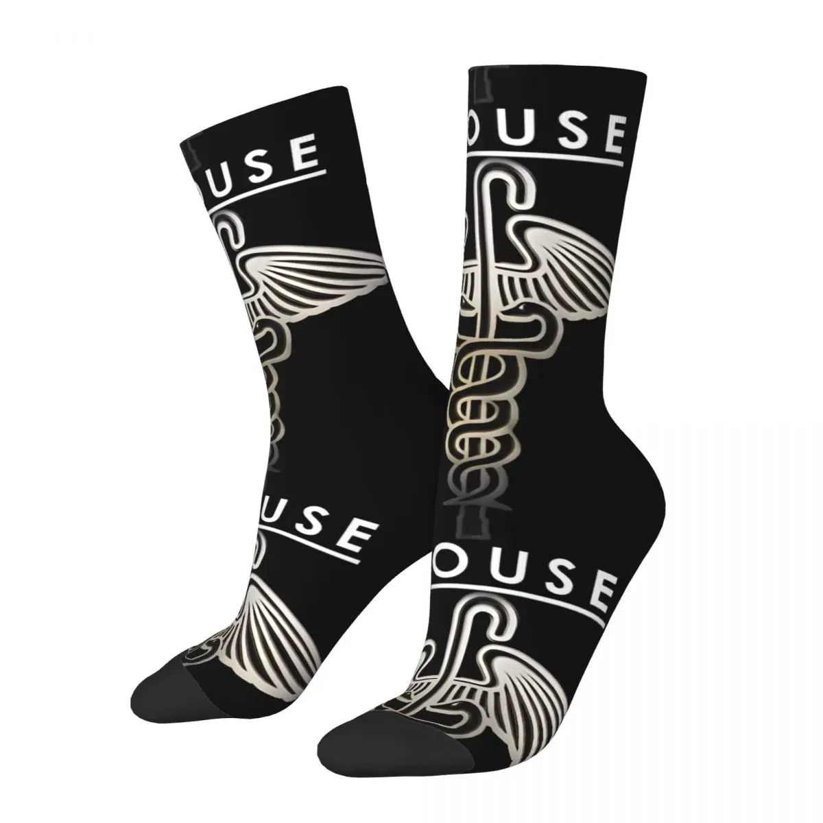 Serpenti A compressione pazzi su un calzino di canna per uomo Harajuku House M D Quality Pattern Crew Sock Casual