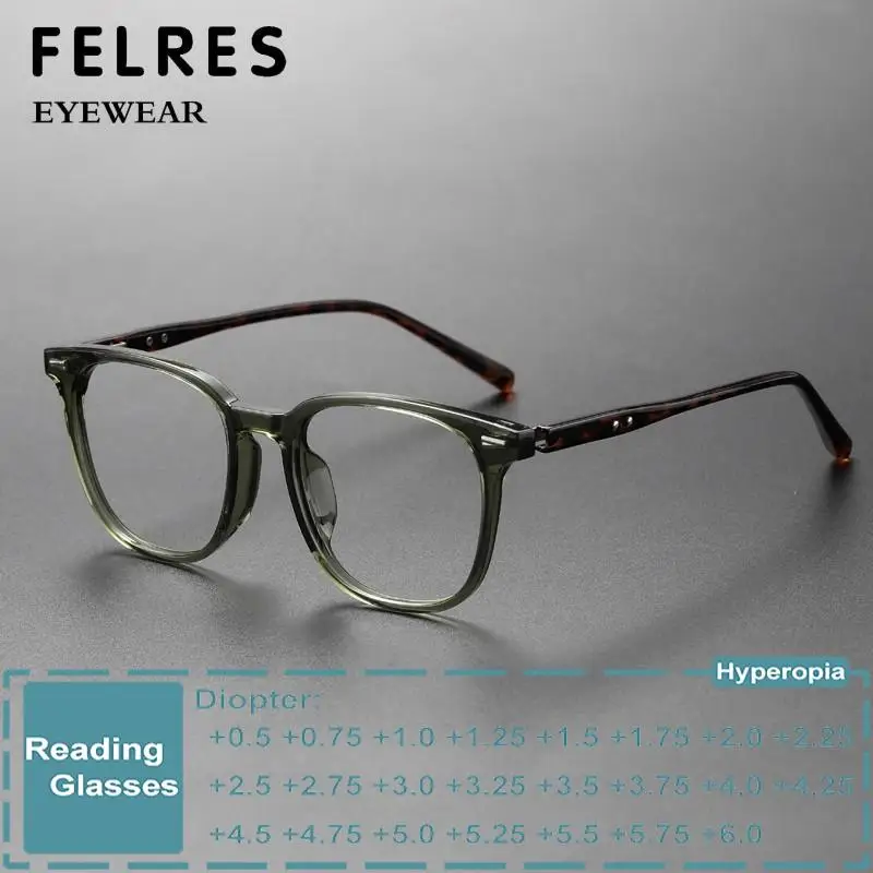 

TR90 Square Clear Anti Blue Light Reading Glasses Men Women Finished Presbyopic Eyewear Brand Design Prescription Optical Reader