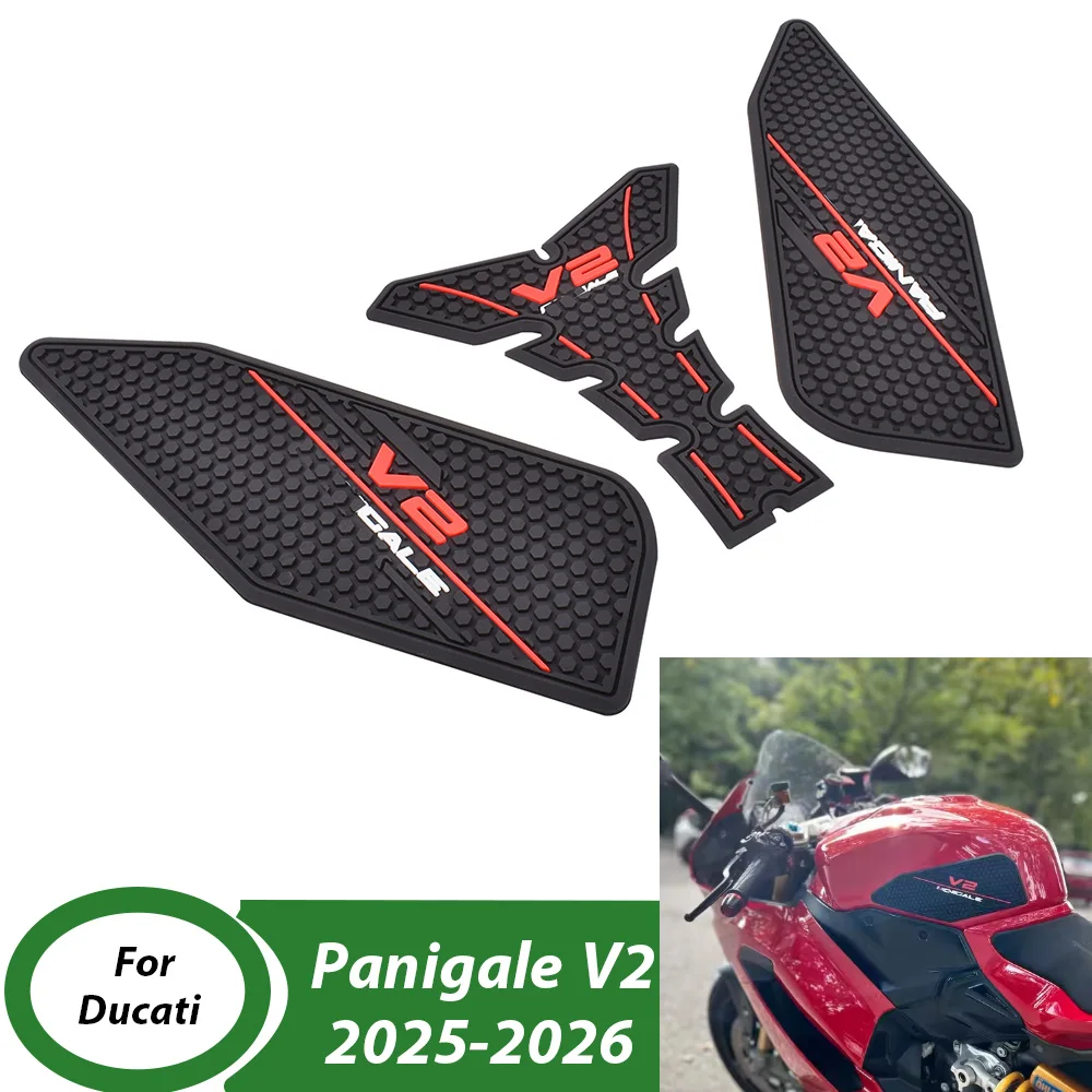 

For Ducati Panigale V 2 2025 2026 V2 Fuel Tank Grip Pads Knee Traction Anti-slip Fuel Tank Sticker Motorcycle Accessories
