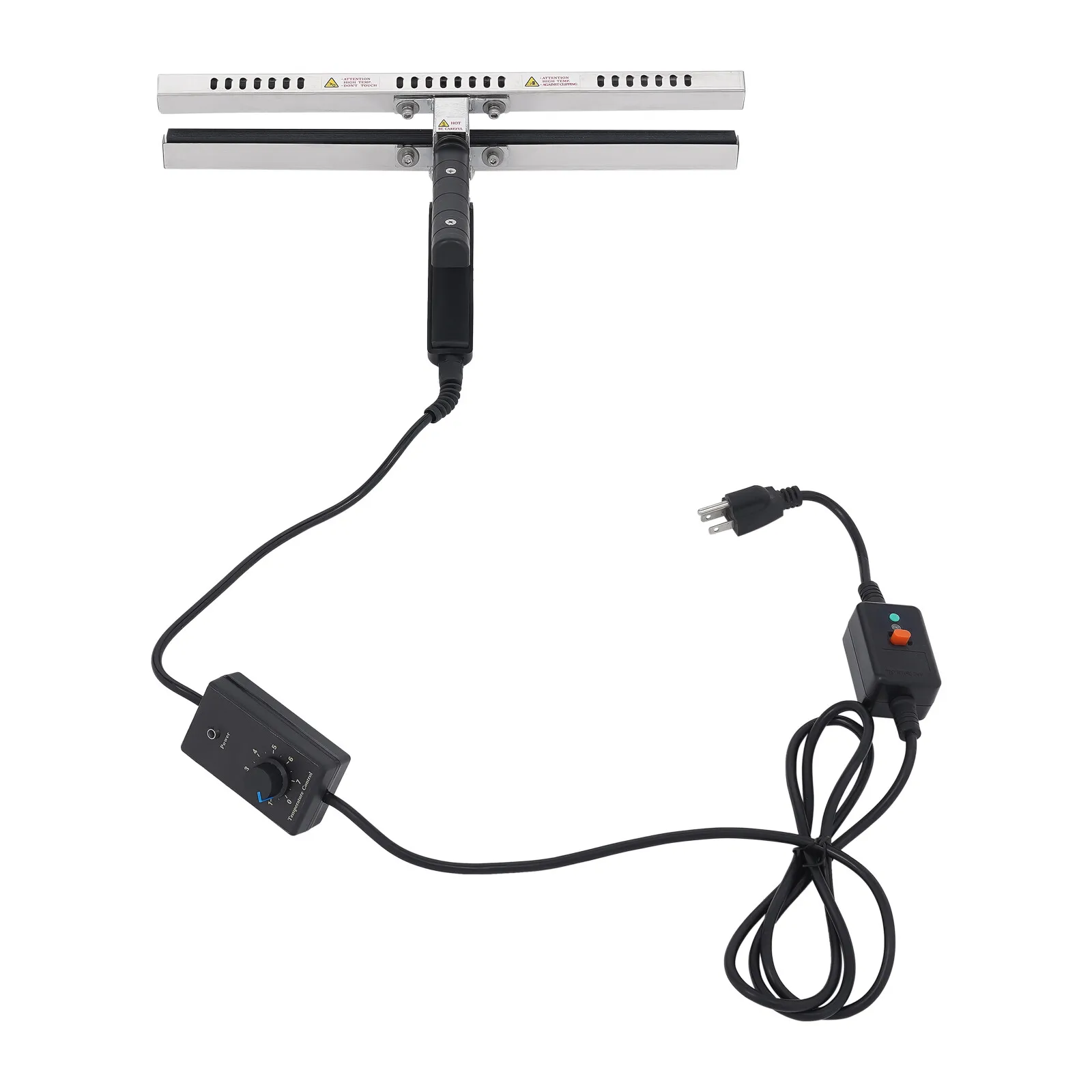 ماكينة ختم يدوية محمولة بقوة 350 وات 16 بوصة، ماكينة تجعيد يدوية، 290-300 ℃ /554-572 ℉   للحقائب