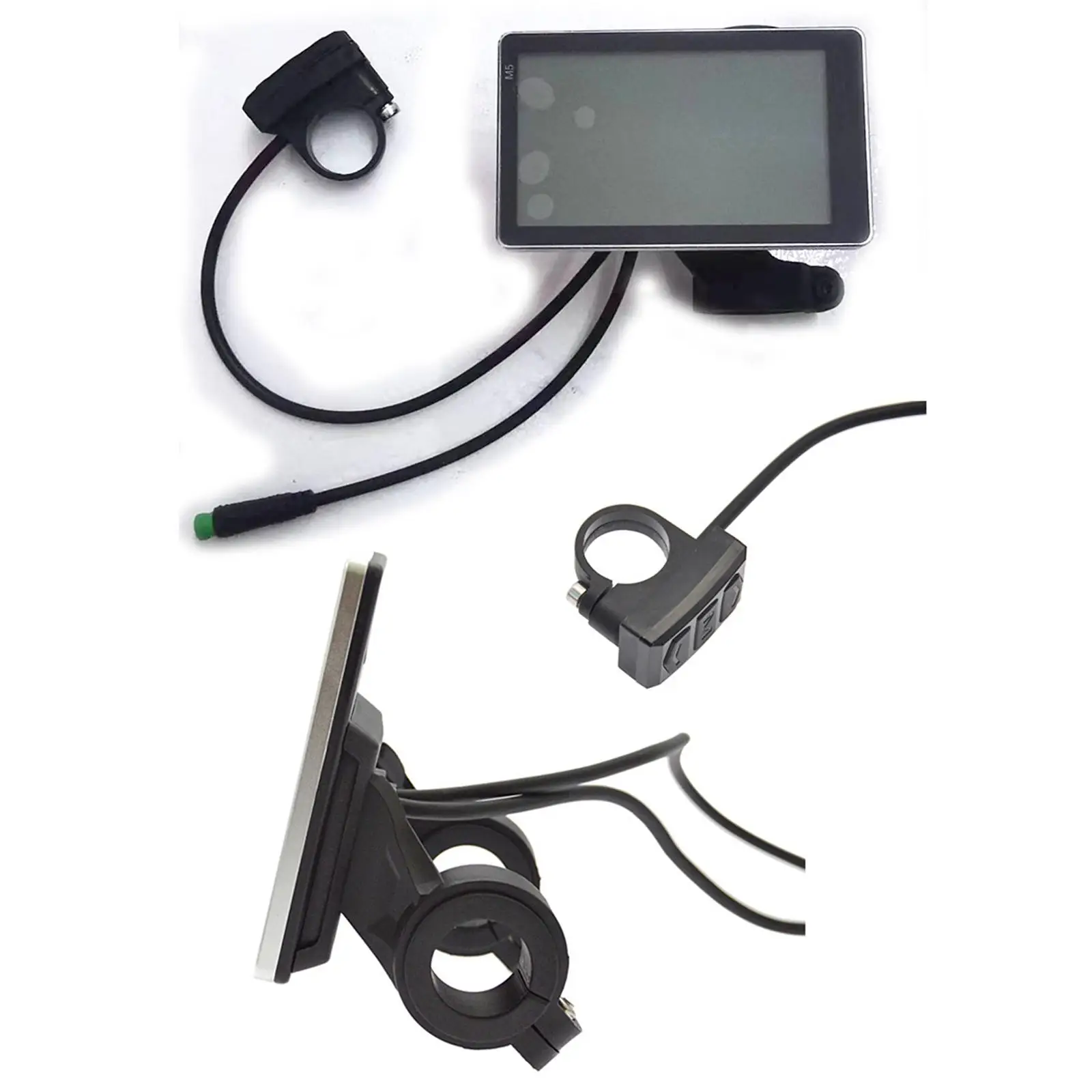 

Electric Bike LCD Display Real Time Speed 24V 36V 48V 60V 5 Pin Wiring Black