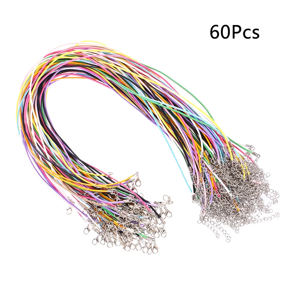 60 Pcs Rings Bracelets Necklace Extender Jewelry Beading Cord Rope with Clasp Accessories