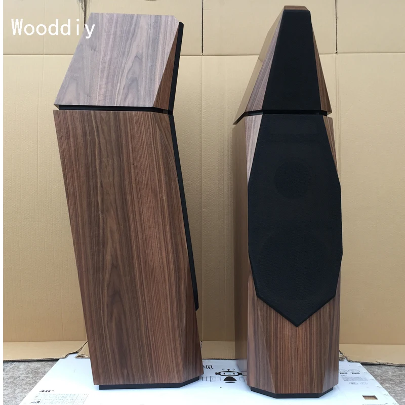 Wooddiy Customized 8 Inch One Pair Birch Plywood Speaker Empty Cabinet Floor Box Three way Acoustic Shell