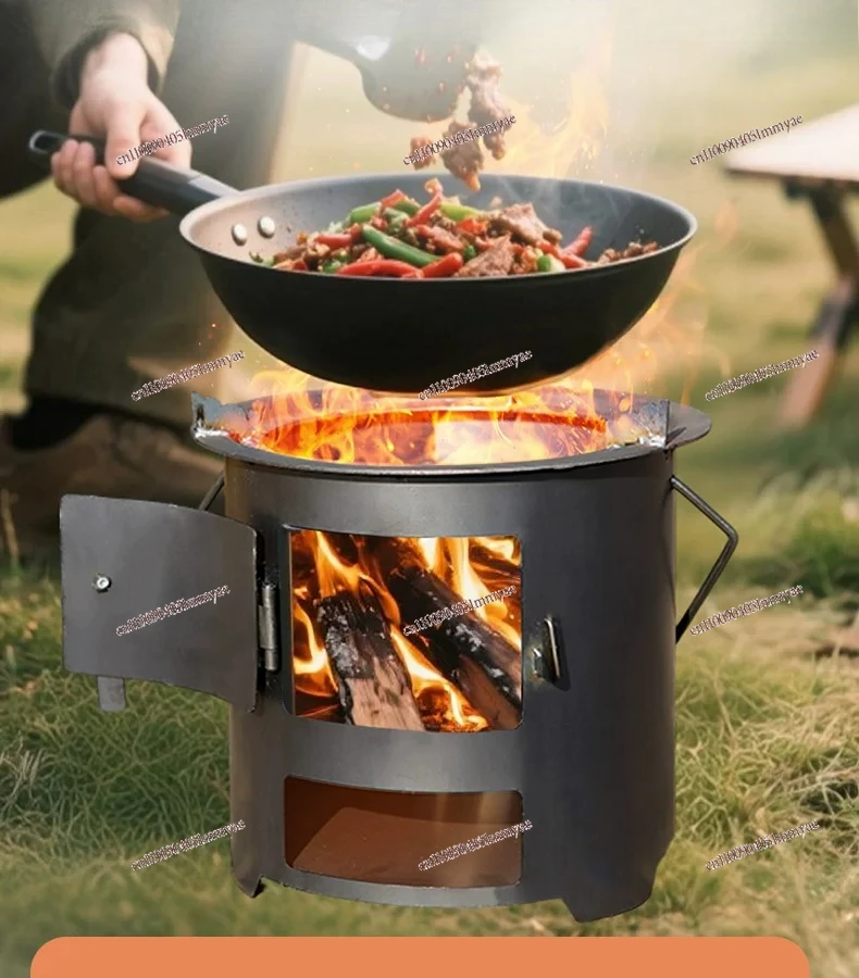Stove, outdoor wood stove, portable stove, new household wood-burning extra thick small charcoal fire,