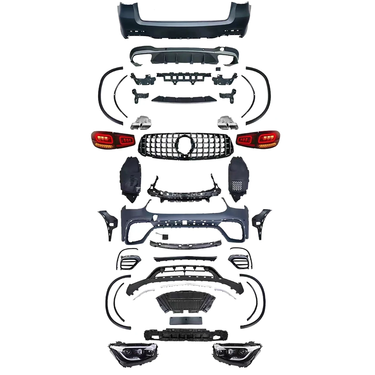 High Performance and Price grille bumpers bodykit for Mercedes Benz GLC class X253 2015-2019 change to X253 2023 glc63