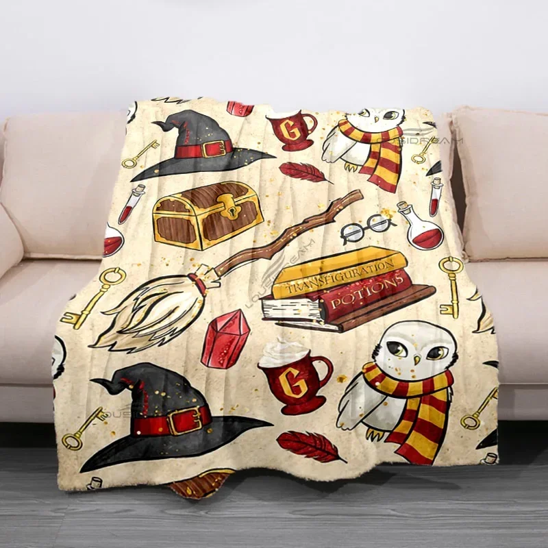 Classic Movie Elements Patterns Blanket Retro Style Flannel Blanket Cosy Lazy Couch Cover Blanket Super Soft Sheet Mattresses