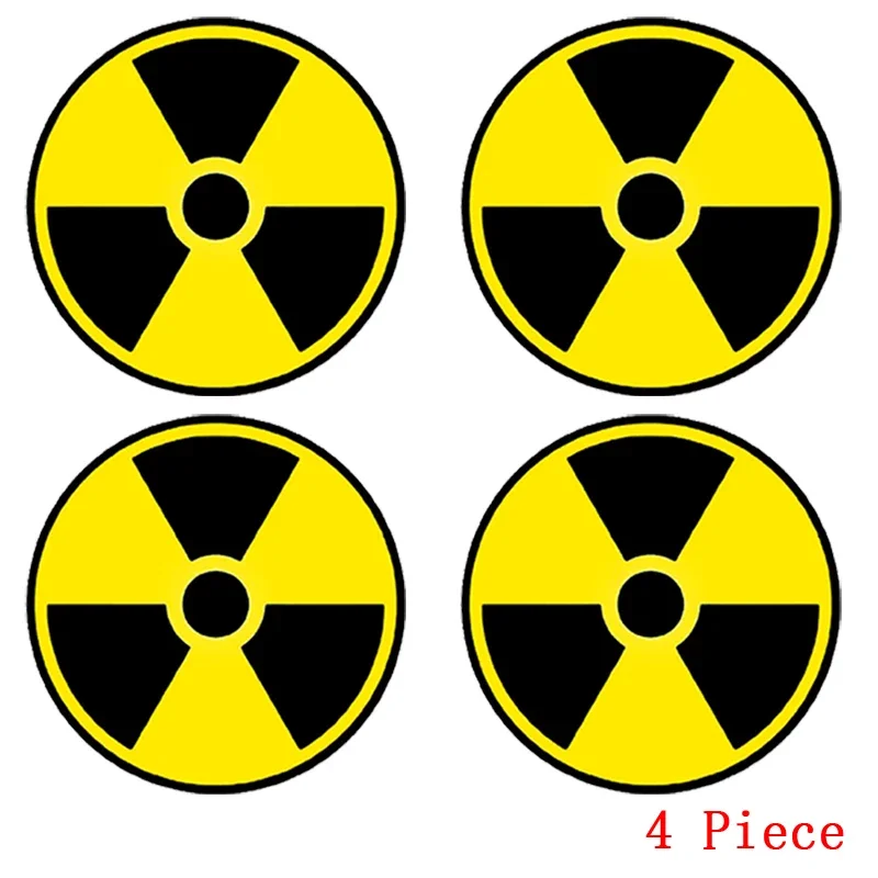 Warning Radioactive Reflective Car Stickers 1 To 8 Radiation Decals Sticker Cover Scratches Accessories Stylish, Personality,