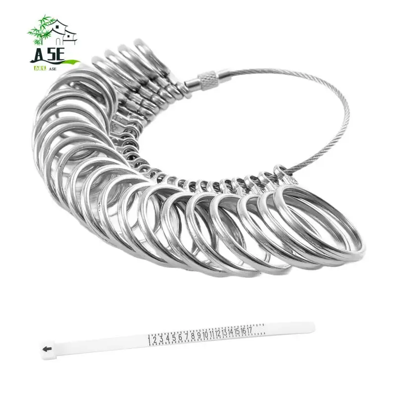 

A05E-0-13 Ring Sizer Measuring Tool Set Metal Ring Sizers Metal Ring Gauges Finger Sizer & Ring Mandrel