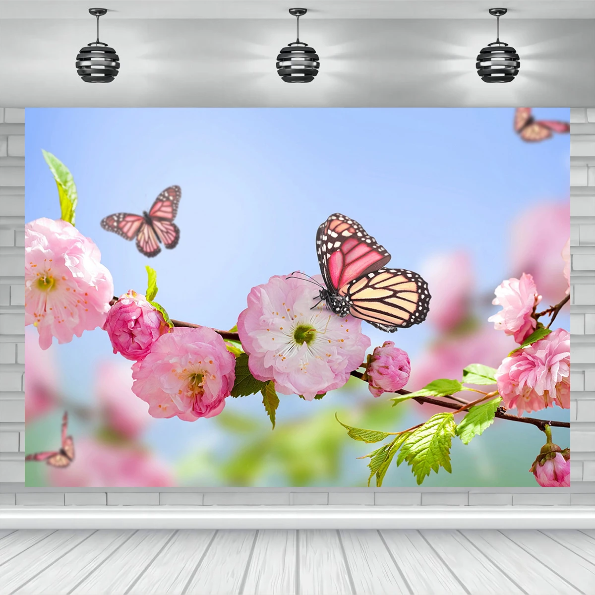 

10x8ft Spring Nature Backdrop Butterfly Birds Photography Curtain Decorations Room Wall Banner Kids Photo Shooting Background