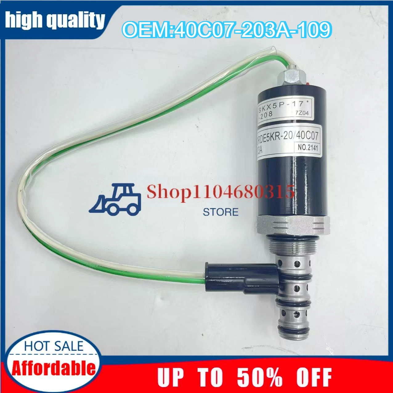 

SKX5P-17-208 KDRDE5KR-20 40C07-203A-109 Электромагнитный клапан гидравлического насоса для Kawasaki K3V112 K3V140 K3V180 K3V63