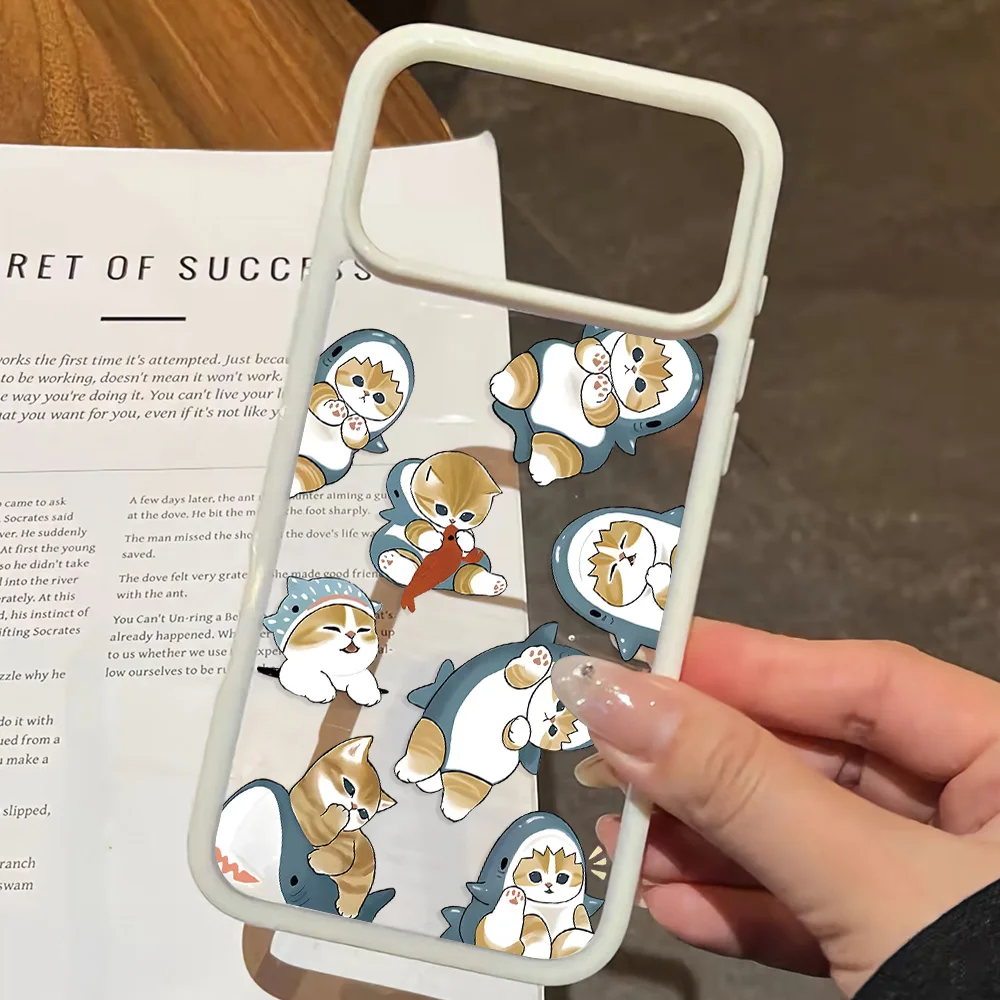 Cute M-mofusands Cat Advanced Acrylic Phone Case For iPhone 18 17 Air 16 E 15 14 13 12 11 Pro Max Plus Shockproof Simple Cover