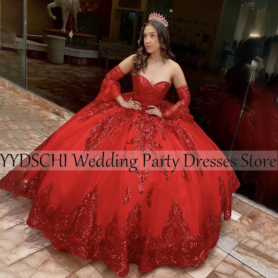 

2023 Quinceanera Dresses Red Fluffy Ruffle Sweetheart Wedding Dress Elegant Ball Gown Party Dresses Flower Luxury Shiny Pink