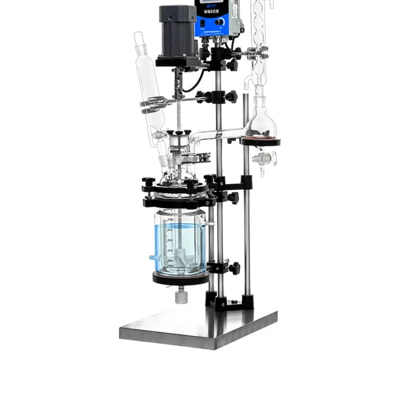 Double glass reactor laboratory electric heating small vacuum high temperature chemical 1L/2L/3L/5L