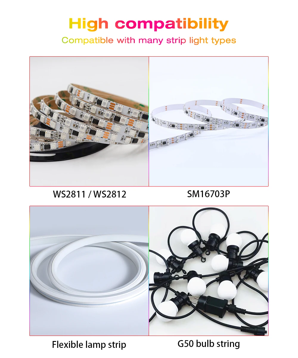 Gledopto DIY RF Digital RGB IC Strip Controller Addressable Flexible Light Control Dynamic Lighting Effect For WS2811 WS2812 LED