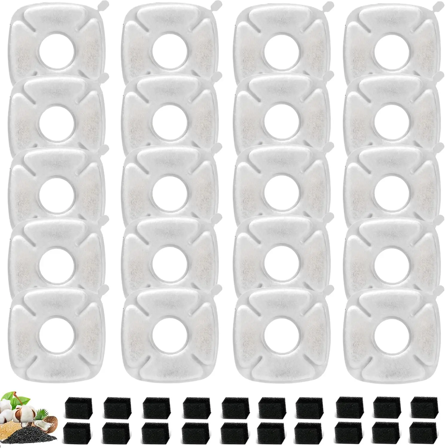 

Сменный фильтр с активированным углем и губки 8/12/24 шт. для питьевого фонтана для кошек, замененные фильтры, диспенсер для воды для собак