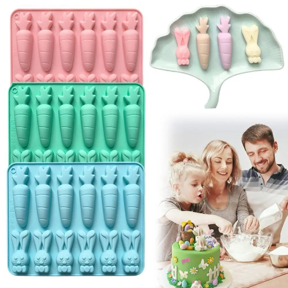 

Carrots Silicone Mold Easter Bunny Carrots Shape Cake Decoration Molds Art Mold DIY Handmade Making Party Dessert Chocolate N1O8