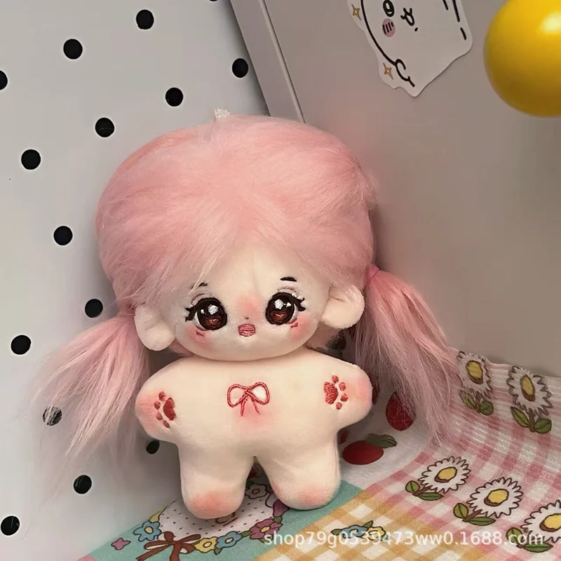 

10cm Kawaii Mini Starfish Idol Doll Plush Star Cotton Dolls Long Hair Girl Bow Body Stuffed Figure Toys Plushies Toys Fans Gift