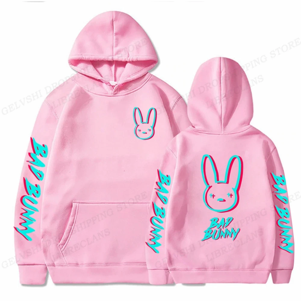 Men Fashion Hoodie Women Sweats Men\'s Hoodies Hip Hop Rabbit Sweatshirt Boy Coats Men\'s Clothing Rapper Bad Bunny Hoodie