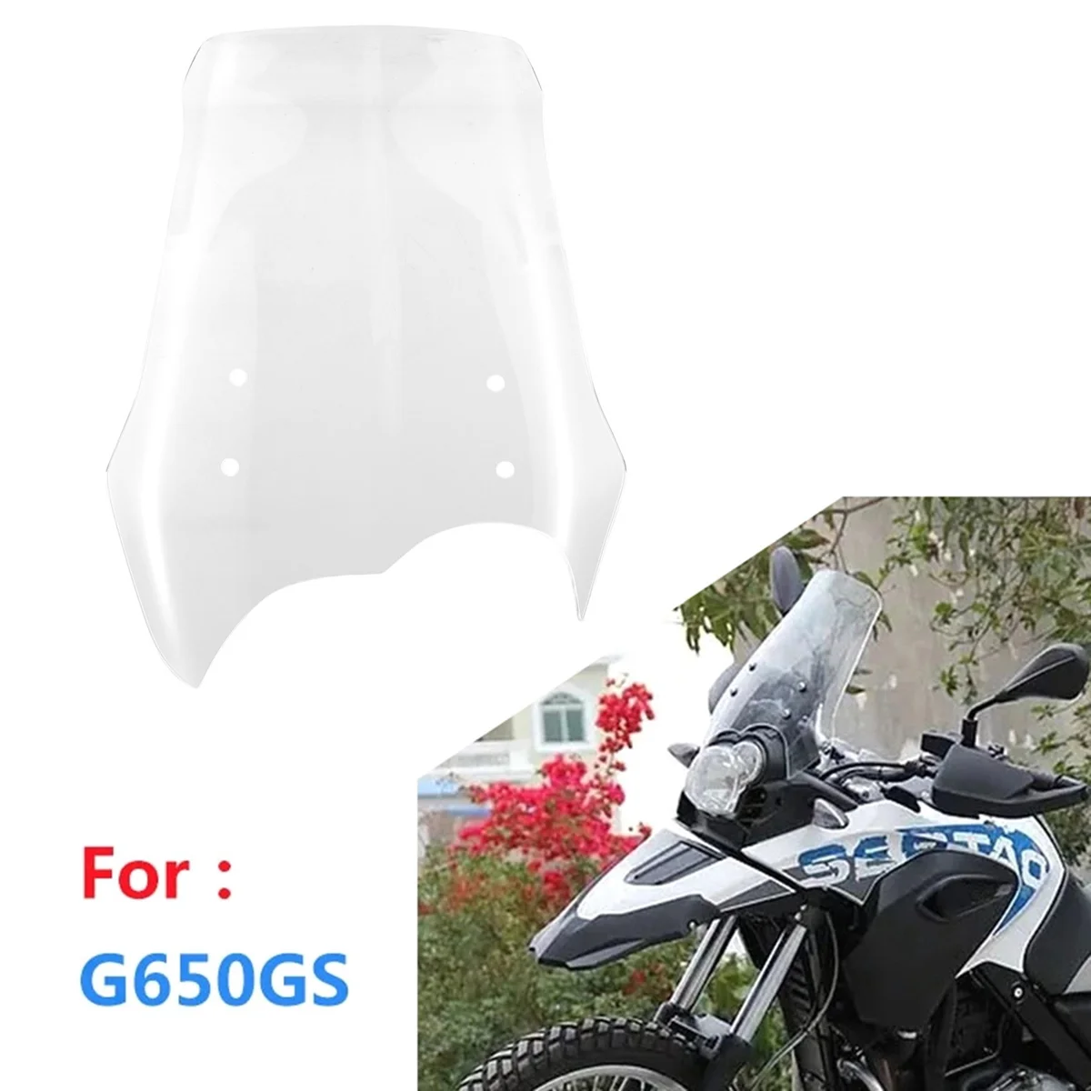 Motorcycle Windscreen Windshield Wind Deflector Front Class Transparent for BMW G650GS G650 GS