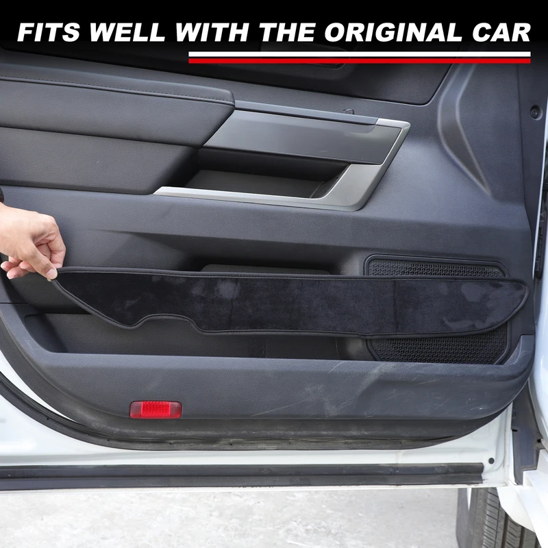 

For Toyota Tundra 2022-2026 Velvet Black Car Door Anti-Dirt Mat Anti-Slip Mat Decorative Sticker Interior Car Accessories