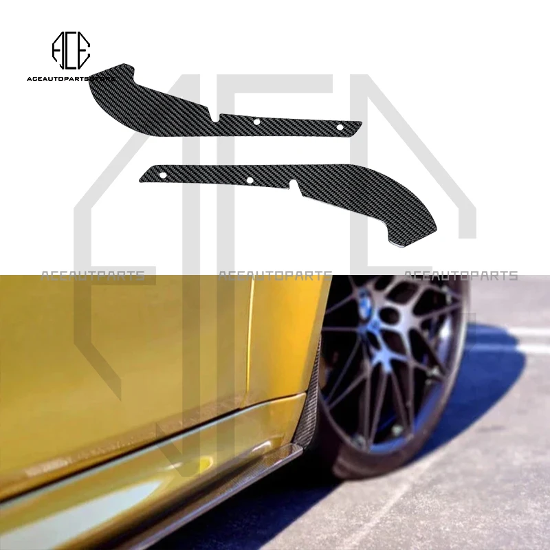 2PCS/SET Dry Carbon Fiber Front Side Fender Vents Trims For BMW F80 M3 F82 F83 M4 Front Fender Mudguards Cover