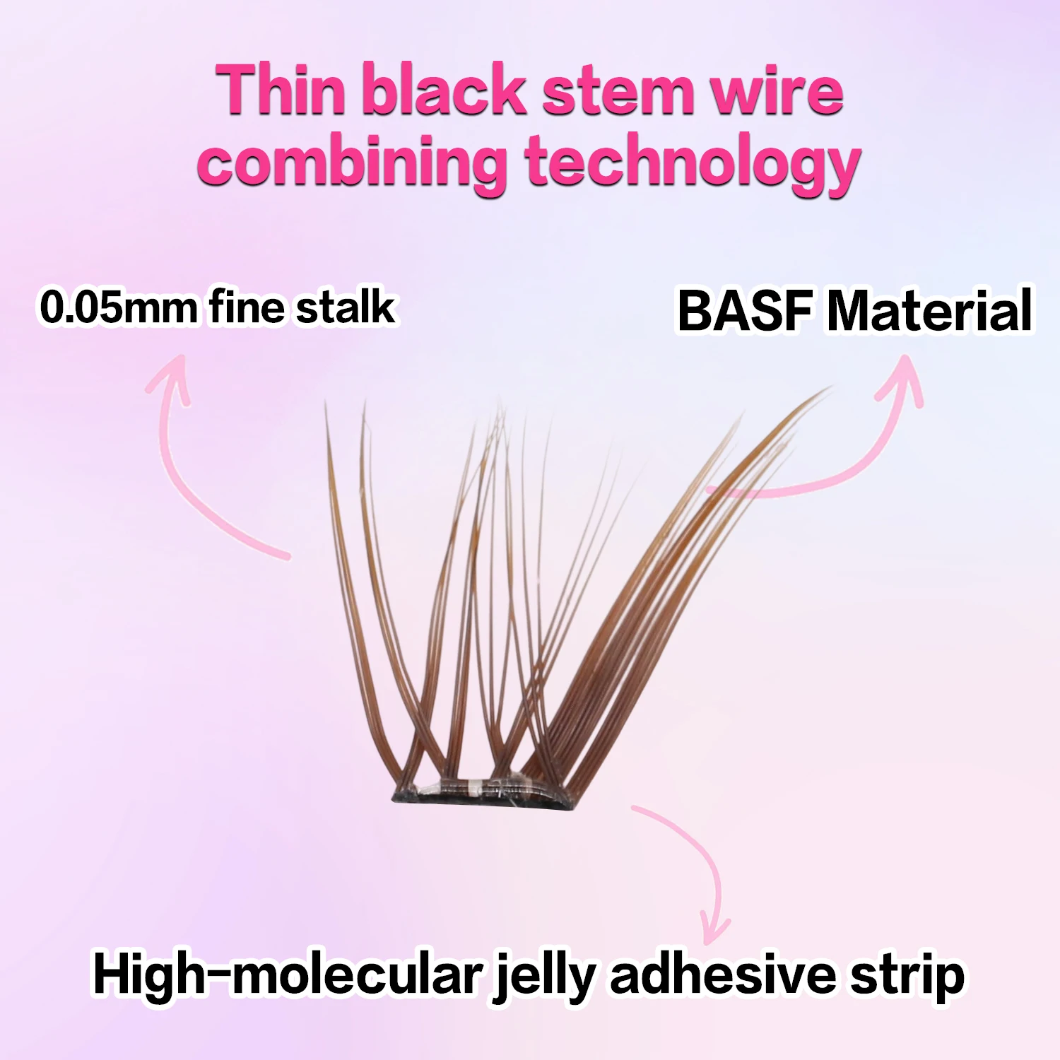 60pcs Brown Pre Glue Lashes 11-14mm Fox Eye Lash End Eye Elongated False Eyelashes Natural and Reusable Glue Free Lashes Makeup