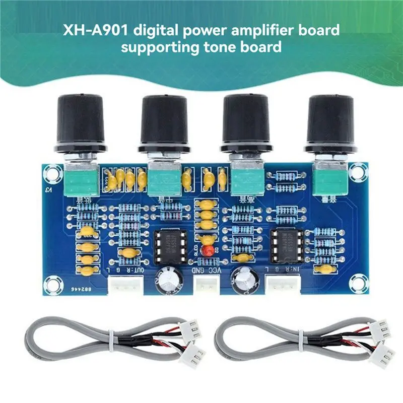 BNVN-2X XH-A901 Tone Board Preamp With Treble, Bass, Volume Adjustment Pre-Amplifier Tone Controller For Amplifier Boards