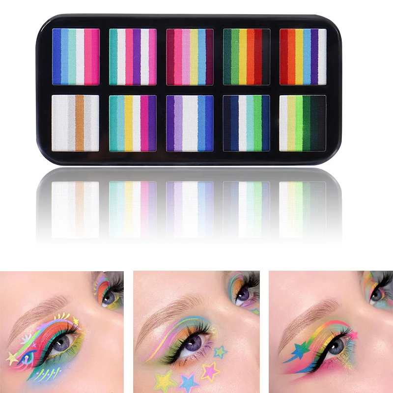 브러시가 포함된 57색 수용성 바디 페인트 세트 – 축제 파티, 이벤트 및 야외 활동을 위한 생동감 넘치고 쉽게 청소할 수 있는 빠른 건조 포뮬러