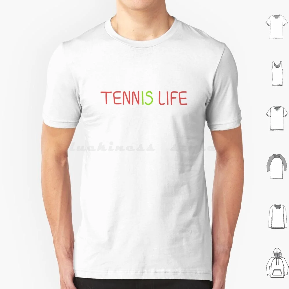 Tennis Is Life-Clay Court T Shirt Big Size 100% Cotton Tennis Sport Green Red Clay Court Text