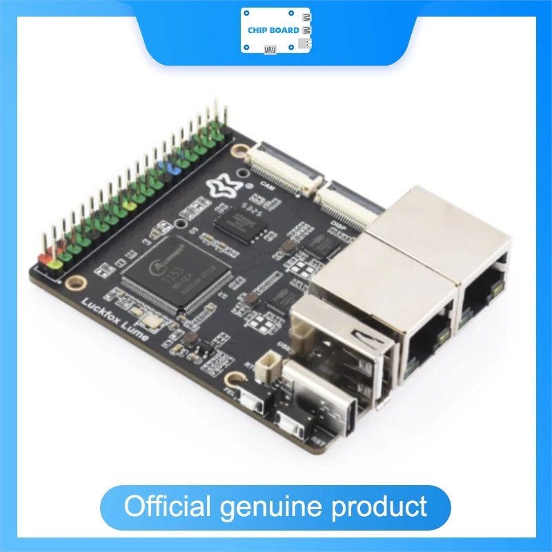 

Плата Waveshare Luckfox Lume Linux с процессором Allwinner T153, двумя портами Gigabit Ethernet, оперативной памятью DDR3 и флеш-накопителем