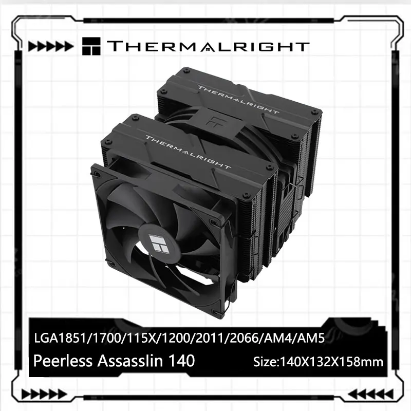 

Thermalright Peerless Assassin 140 Computer case radiator，6 Heat pipe twin towers, s-fdb bearing，Support LGA1700/AM4/AM5