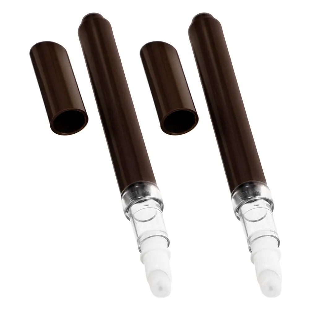 2 個のリップグロスチューブ、窓付き、2ml、コーヒー色、詰め替え可能なプッシュダウンディスペンサー、ネイルオイルキューティクルトリートメントジェルアプリケーター用