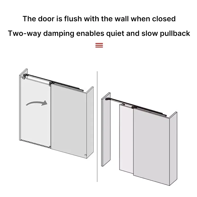 Inner Push Bus Sliding Door Track Buffer Cloakroom Bedroom Invisible Door Sliding Sliding Door Sliding Door Hardware Accessories