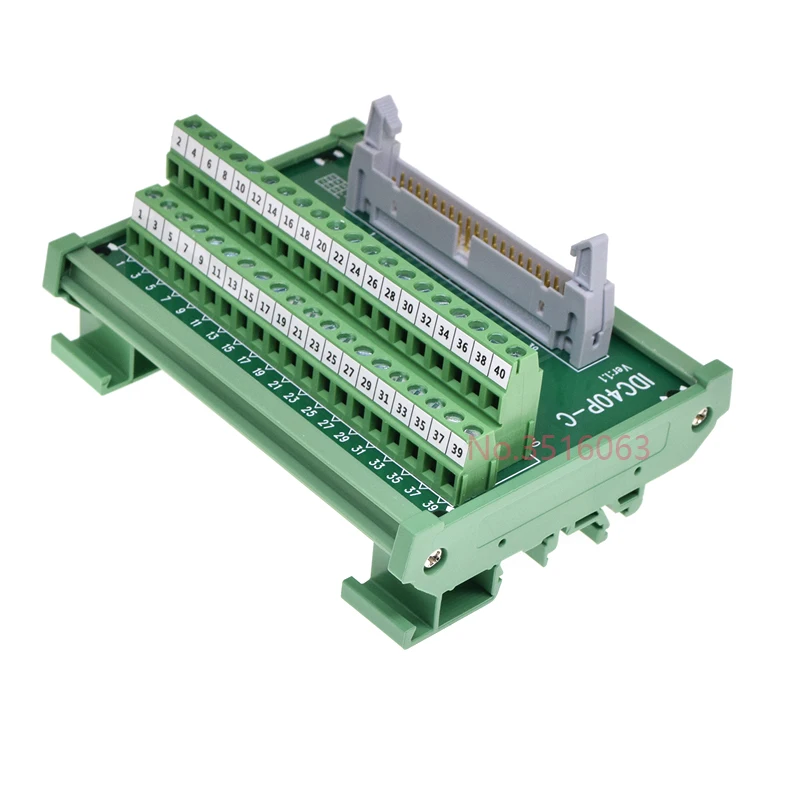 1Pcs IDC40P IDC 40 Pin Male Terminal Block Breakout PLC Relay Terminals DIN Rail Mounting Adapter Connector