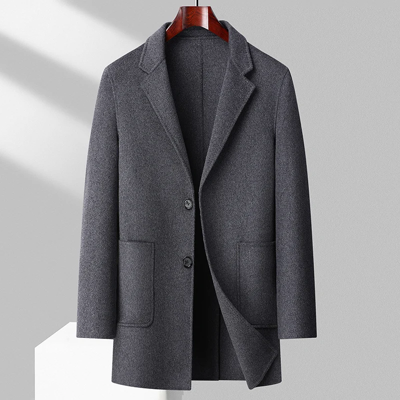 

Quiet Luxury Men's Wool Blend Coat Elegant Warmth, Effortless Style Overcoat Black Camel Charcoal Grey Khaki Topcoat Winter Fall