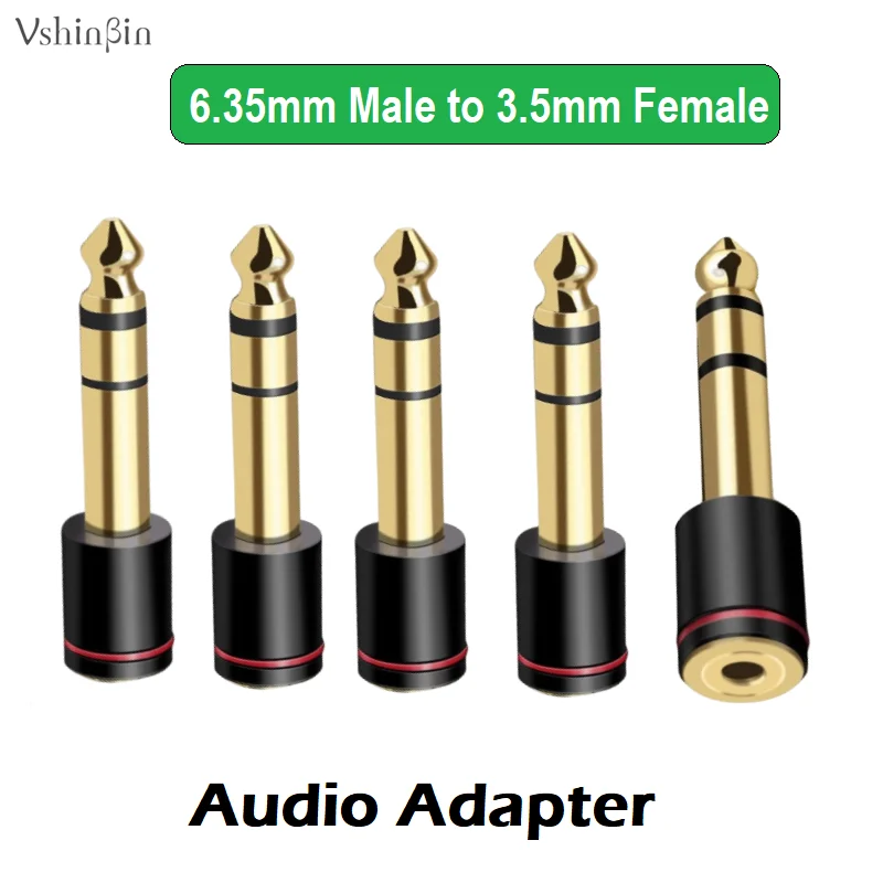 1/4 Inch TRS 6.35mm Male to 3.5mm Female Headphone Audio Adapter Amplifier Mixer Guitar Stereo System 1/4\'\' Audio Convertor