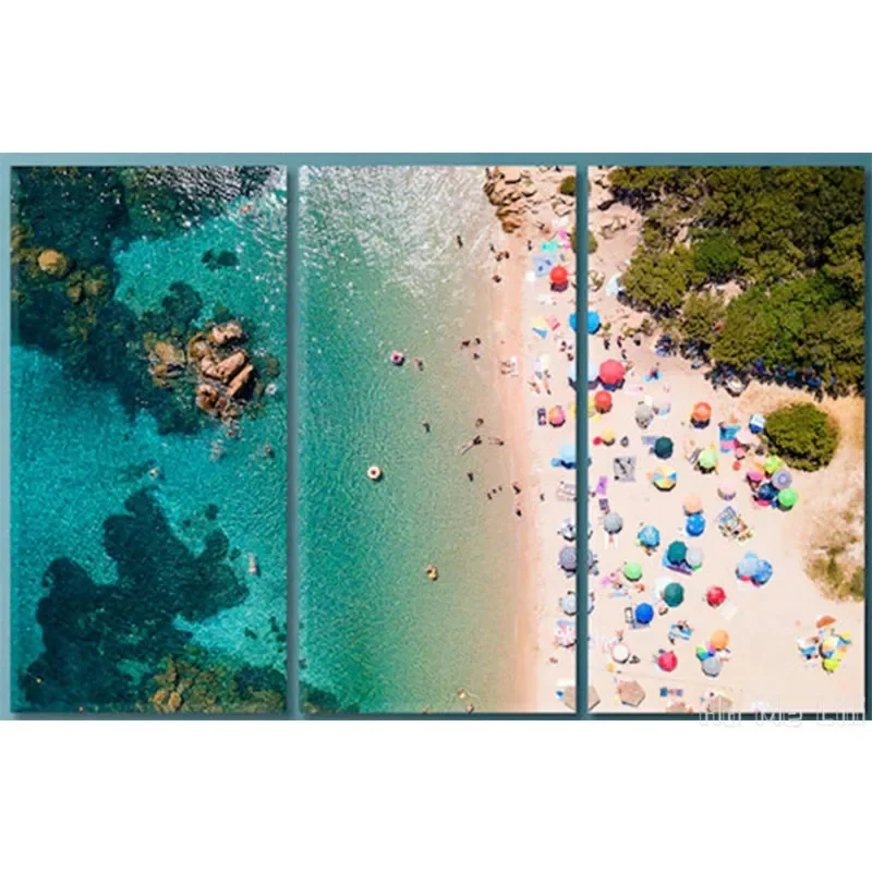 Sea Drone View Photo Art Aerial Poster Print Beach Wall Decor Beach Canvas Ocean White Sand